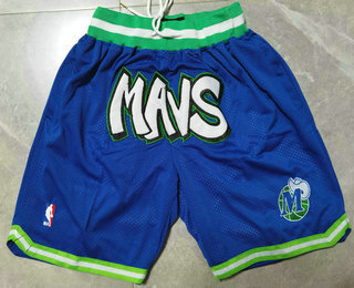 Men's Dallas Mavericks Blue Just Don Swingman Throwback Shorts