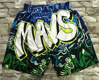 Men's Dallas Mavericks Green Big Face Mitchell Ness Hardwood Classics Soul Swingman Throwback Shorts