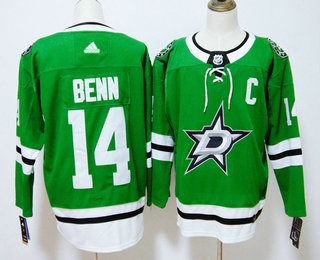 Men's Dallas Stars #14 Jamie Benn Green 2017-2018 Hockey Adidas Stitched NHL Jersey