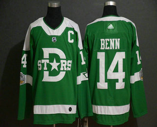 Men's Dallas Stars #14 Jamie Benn Green 2020 Winter Classic adidas Hockey Stitched NHL Jersey