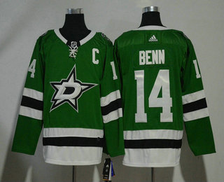 Men's Dallas Stars #14 Jamie Benn Green With C Patch 2017-2018 Hockey Adidas Stitched NHL Jersey