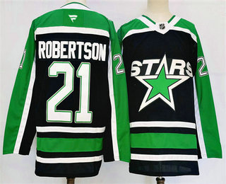 Men's Dallas Stars #21 Jason Robertson Black 2025 Reverse Retro Stitched Jersey