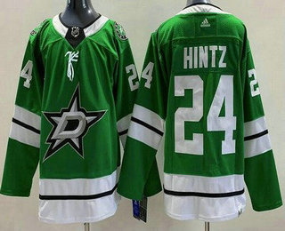 Men's Dallas Stars #24 Roope Hintz Green Authentic Jersey
