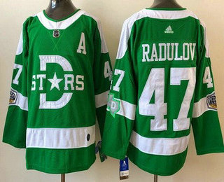 Men's Dallas Stars #47 Alexander Radulov Green 2020 Winter Classic Stitched NHL Jersey