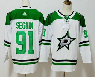 Men's Dallas Stars #91 Tyler Seguin White 2017-2018 Hockey Adidas Stitched NHL Jersey