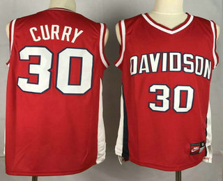 Men's Davidson Wildcats #30 Stephen Curry Red College Basketball Jersey