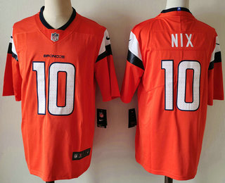 Men's Denver Broncos #10 Bo Nix Orange 2024 Vapor Limited Stitched Jersey