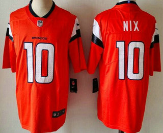 Men's Denver Broncos #10 Bo Nix White Limited Orange 2024 Vapor Jersey