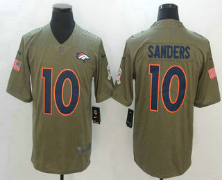 Men's Denver Broncos #10 Emmanuel Sanders Olive 2017 Salute To Service Stitched NFL Nike Limited Jersey