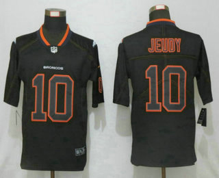 Men's Denver Broncos #10 Jerry Jeudy 2020 Black Lights Out Color Rush Stitched NFL Nike Limited Jersey