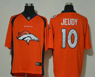 Men's Denver Broncos #10 Jerry Jeudy Orange 2020 Big Logo Vapor Untouchable Stitched NFL Nike Fashion Limited Jersey