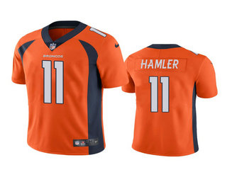 Men's Denver Broncos #11 K.J. Hamler Orange 2020 NFL Draft Vapor Limited Jersey