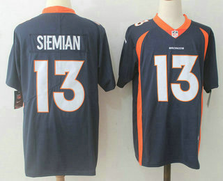 Men's Denver Broncos #13 Trevor Siemian Navy Blue 2017 Vapor Untouchable Stitched NFL Nike Limited Jersey