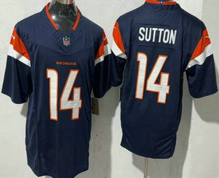 Men's Denver Broncos #14 Courtland Sutton Limited Navy FUSE Vapor Jersey