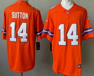 Men's Denver Broncos #14 Courtland Sutton Limited Orange Throwback Vapor Jersey