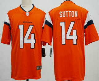 Men's Denver Broncos #14 Courtland Sutton Limited Orange Vapor Jersey