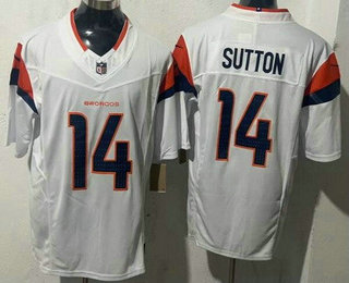 Men's Denver Broncos #14 Courtland Sutton Limited White FUSE Vapor Jersey