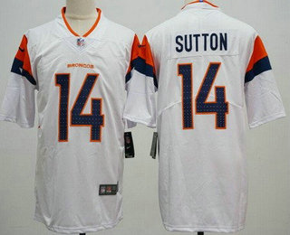 Men's Denver Broncos #14 Courtland Sutton Limited White Vapor Jersey