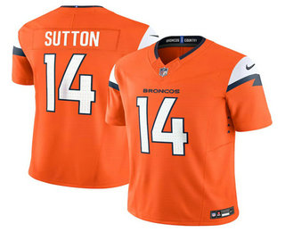 Men's Denver Broncos #14 Courtland Sutton Orange 2024 FUSE Vapor Limited Stitched Jersey