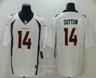 Men's Denver Broncos #14 Courtland Sutton White 2017 Vapor Untouchable Stitched NFL Nike Limited Jersey