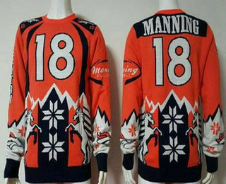 Men's Denver Broncos #18 Peyton Manning Multicolor NFL Sweater