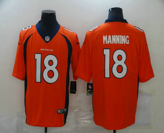 Men's Denver Broncos #18 Peyton Manning Orange 2017 Vapor Untouchable Stitched NFL Nike Limited Jersey