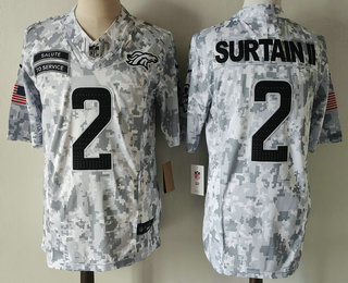 Men's Denver Broncos #2 Pat Surtain II Arctic Camo 2024 FUSE Salute to Service Limited Stitched Jersey