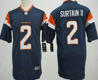 Men's Denver Broncos #2 Patrick Surtain II Limited Blue 2024 Vapor Jersey