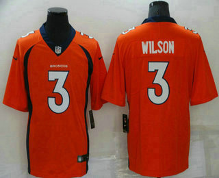 Men's Denver Broncos #3 Russell Wilson Orange 2022 Vapor Untouchable Stitched NFL Nike Limited Jersey