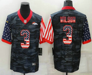 Men's Denver Broncos #3 Russell Wilson USA Camo 2020 Salute To Service Stitched NFL Nike Limited Jersey