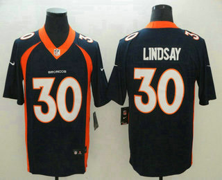 Men's Denver Broncos #30 Phillip Lindsay Navy Blue 2017 Vapor Untouchable Stitched NFL Nike Limited Jersey