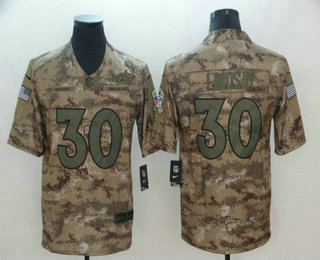 Men's Denver Broncos #30 Phillip Lindsay Nike Camo 2018 Salute to Service Stitched NFL Limited Jersey