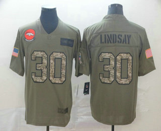 Men's Denver Broncos #30 Phillip Lindsay Olive Camo 2019 Salute To Service Stitched NFL Nike Limited Jersey