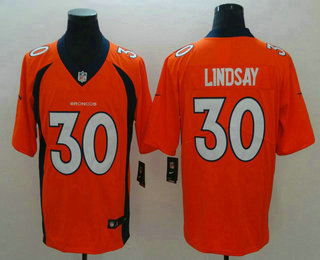 Men's Denver Broncos #30 Phillip Lindsay Orange 2017 Vapor Untouchable Stitched NFL Nike Limited Jersey