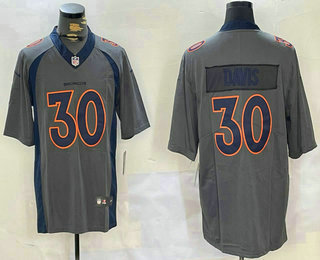 Men's Denver Broncos #30 Terrell Davis Grey 2019 Inverted Legend Stitched Nike Limited Jersey