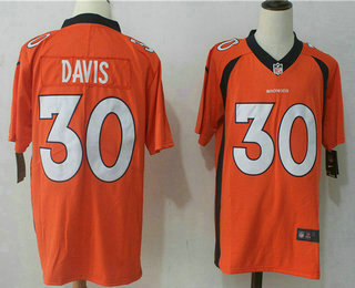 Men's Denver Broncos #30 Terrell Davis Orange 2017 Vapor Untouchable Stitched NFL Nike Limited Jersey