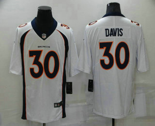 Men's Denver Broncos #30 Terrell Davis White 2017 Vapor Untouchable Stitched NFL Nike Limited Jersey