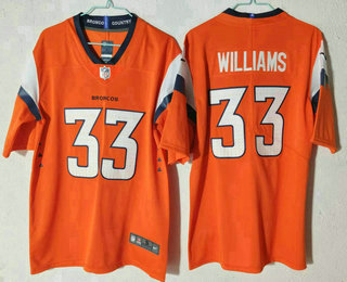 Men's Denver Broncos #33 Javonte Williams Limited Orange Vapor Jersey