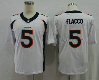 Men's Denver Broncos #5 Joe Flacco White 2017 Vapor Untouchable Stitched NFL Nike Limited Jersey