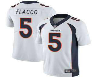 Men's Denver Broncos #5 Joe Flacco White 2017 Vapor Untouchable Stitched NFL Nike Limited Jersey