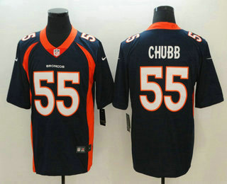 Men's Denver Broncos #55 Bradley Chubb Navy Blue Alternate 2017 Vapor Untouchable Stitched NFL Nike Limited Jersey