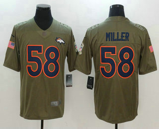 Men's Denver Broncos #58 Von Miller Gray 2017 Olive Salute To Service Stitched NFL Nike Limited Jersey