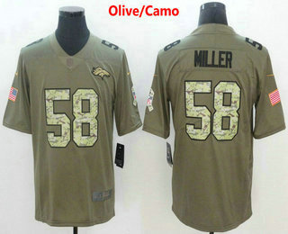 Men's Denver Broncos #58 Von Miller Olive With Camo 2017 Salute To Service Stitched NFL Nike Limited Jersey