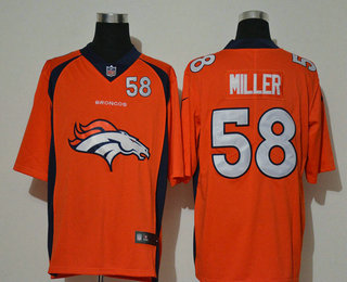 Men's Denver Broncos #58 Von Miller Orange 2020 Big Logo Number Vapor Untouchable Stitched NFL Nike Fashion Limited Jersey