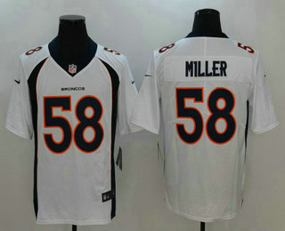 Men's Denver Broncos #58 Von Miller White 2017 Vapor Untouchable Stitched NFL Nike Limited Jersey