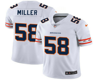 Men's Denver Broncos #58 Von Miller White 2019 NEW Team Logo Vapor Untouchable Stitched NFL Nike Limited Jersey