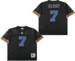 Men's Denver Broncos #7 John Elway Black 1990 Throwback Jersey