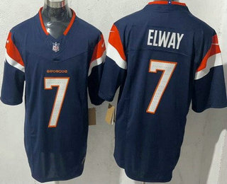 Men's Denver Broncos #7 John Elway Limited Navy FUSE Vapor Jersey