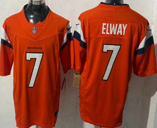 Men's Denver Broncos #7 John Elway Limited Orange FUSE Vapor Jersey