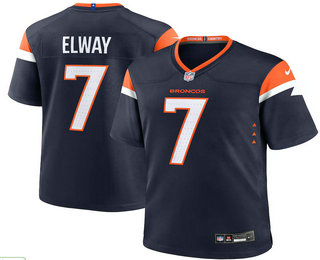 Men's Denver Broncos #7 John Elway Navy Blue 2024 FUSE Vapor Limited Stitched Jersey